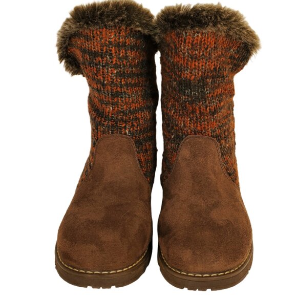 BOBS from Skechers Alpine Winter Warrior Slouch Boot Brown & Orange. Size 7 - Picture 3 of 6